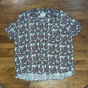 Men's Cream Hawaiian Pineapple Graphic Goodfellow & Co Button-Down Shirt XL